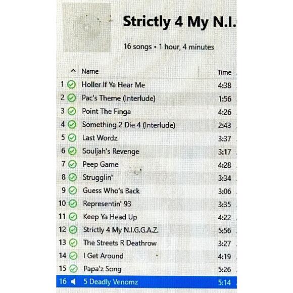 2Pac Shakur Strictly for my NIGGAZ FULLY TESTED CD - Picture 2 of 2